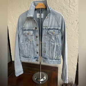Pistola Light Blue Denim Jacket Distressed Small*